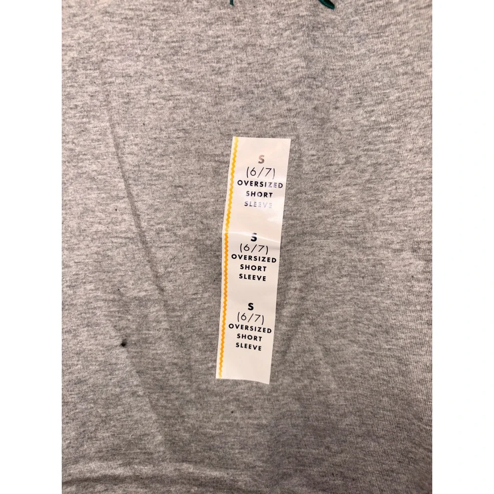 Cat & Jack Kids New York Athletics Ringer Tee Gray‎ Green S 6/7 NWT